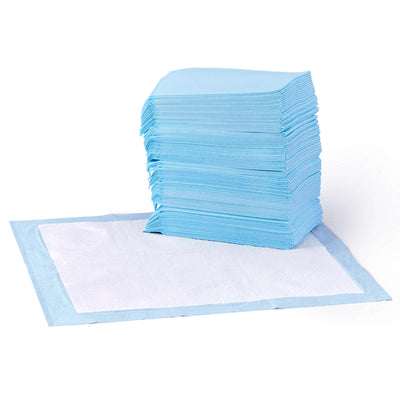 Amazon Basics Dog and Puppy Training Pads, Leakproof, 5-Layer Design with Quick-Dry Surface, Regular, Pack of 50, Blue