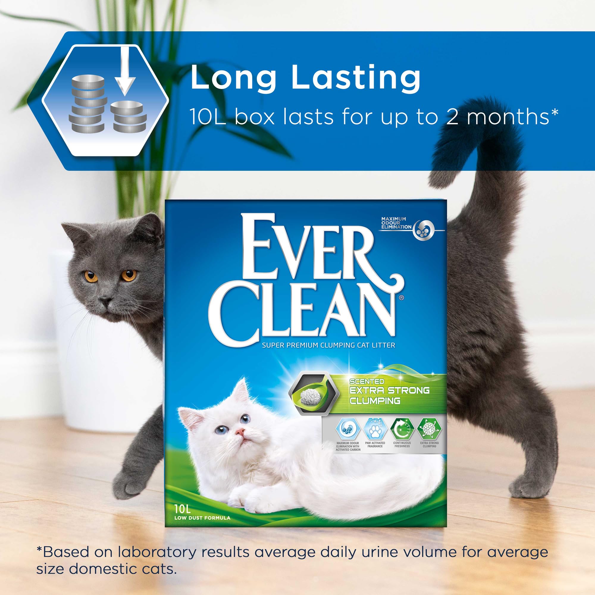 Ever Clean Clumping Cat Litter Extra Strong Clumping Cat Litter Scented for Long lasting freshness 10L